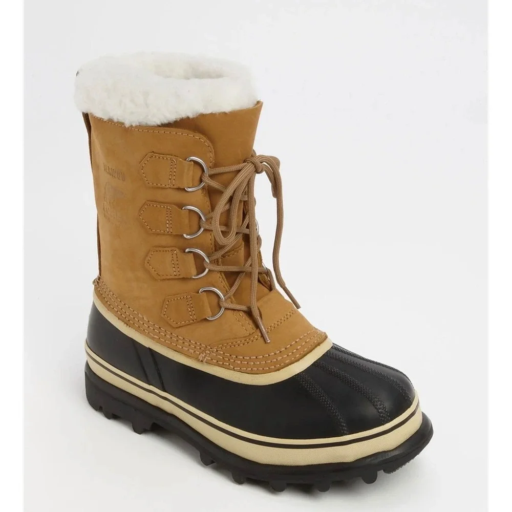 Sorel Caribou Waterproof Winter Snow Boots Buff Tan NL1005-280 Womens 6